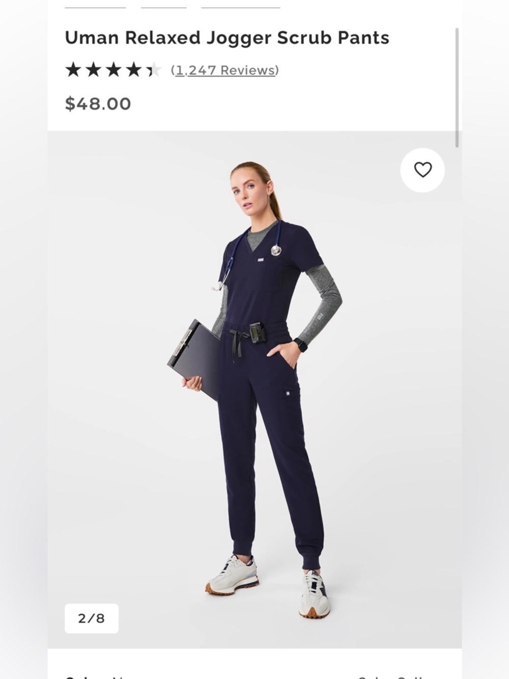 Figs Navy Scrubs Size Medium